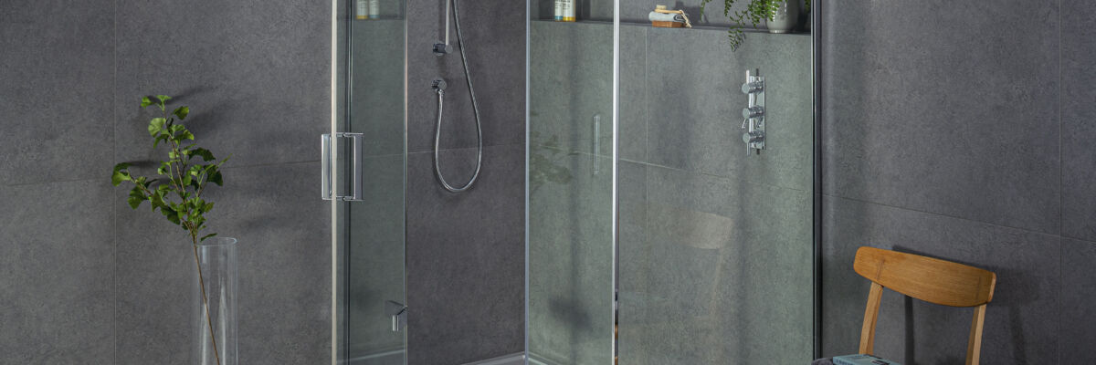 EPIC - Hinged Door with Hinge Panel and Inline Panel for Corner