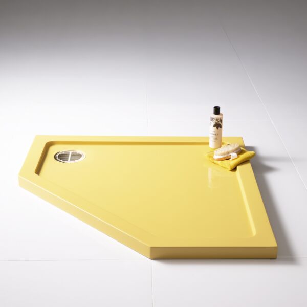 Yellow shower tray