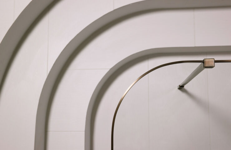 a close up of a Matki Dome shower panel