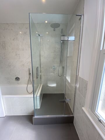 a bespoke shower that fits of a bath