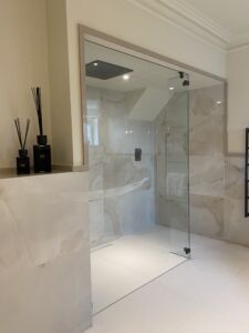 a walk in glass shower