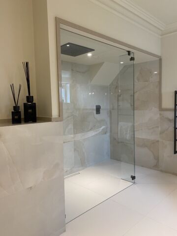 a walk in glass shower