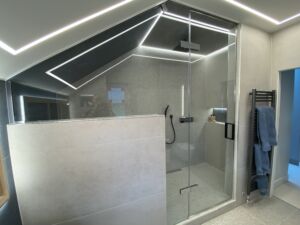 a glass bespoke shower